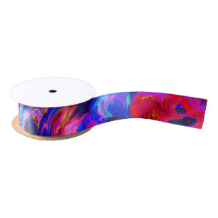 Modern Splash of Purple Hue Paints Satin Ribbon