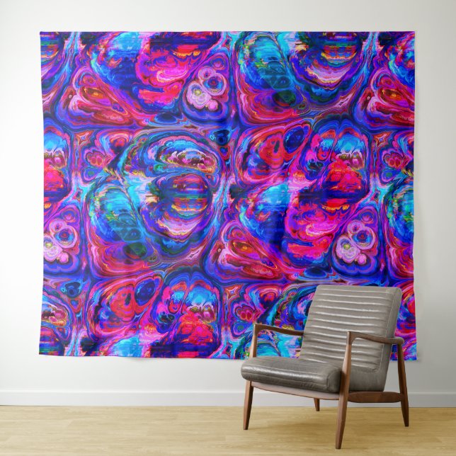 Modern Splash of Purple Hue Paints Tapestry (In Situ (Horizontal))