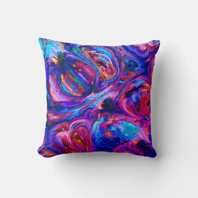 Modern Splash of Purple Hue Paints Throw Pillow (Front)