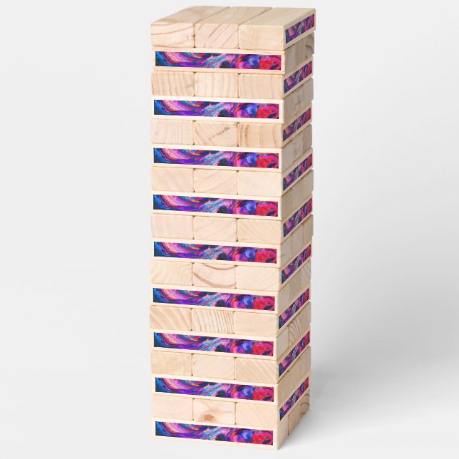 Modern Splash of Purple Hue Paints Topple Tower (Assembled)