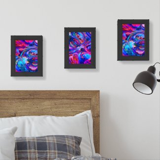 Modern Splash of Purple Hue Paints Wall Art Sets