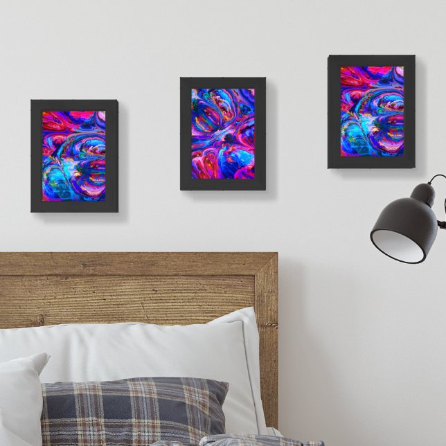 Modern Splash of Purple Hue Paints Wall Art Sets (Bedroom)