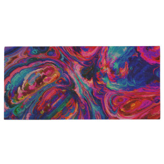 Modern Splash of Purple Hue Paints Wood Flash Drive