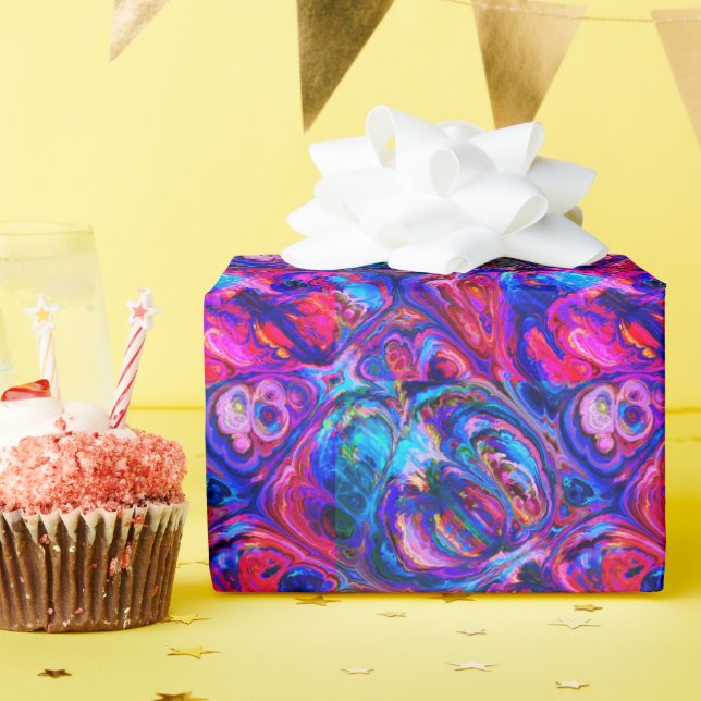Modern Splash of Purple Hue Paints Wrapping Paper (Birthday Party)