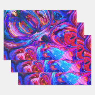 Modern Splash of Purple Hue Paints Wrapping Paper Sheets