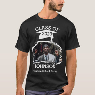 Modern Splash Photo Custom Graduate Class of 2023 T-Shirt