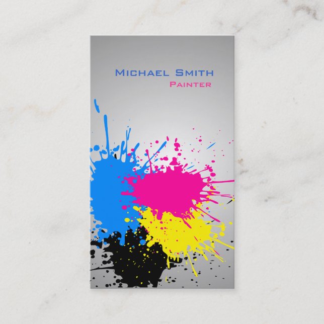Modern splash professional paint business business card (Front)