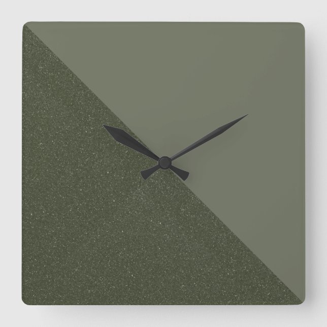 Modern Split Moss Green Wall Clock (Front)