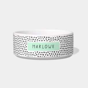 Modern Splotchy Pattern   Personalized   Mint Bowl