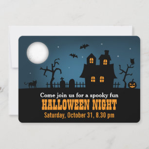 Modern Spooky Haunted House Halloween Party Invitation