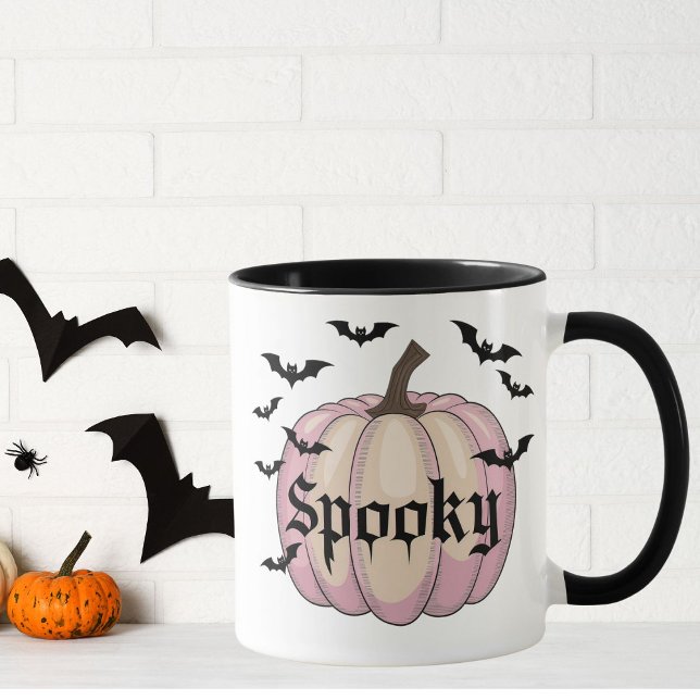 Modern Spooky Pink Pumpkin Mug (Creator Uploaded)
