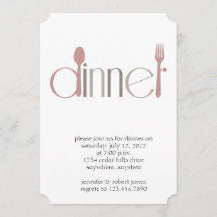 Modern Spoon and Fork Dinner Party Invitation