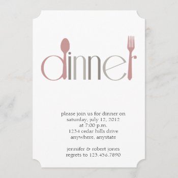 Modern Spoon And Fork Dinner Party Invitation by NoteableExpressions at Zazzle