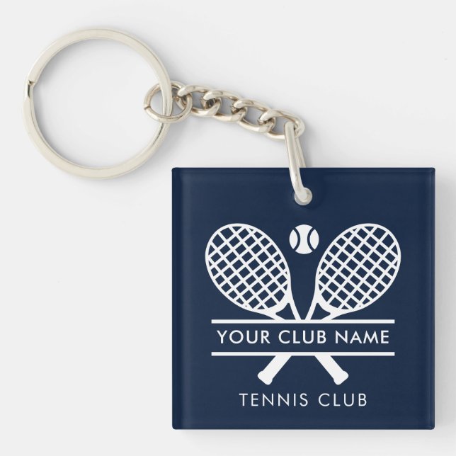 Modern Sport Club Name Tennis Team Swag Keychain (Front)