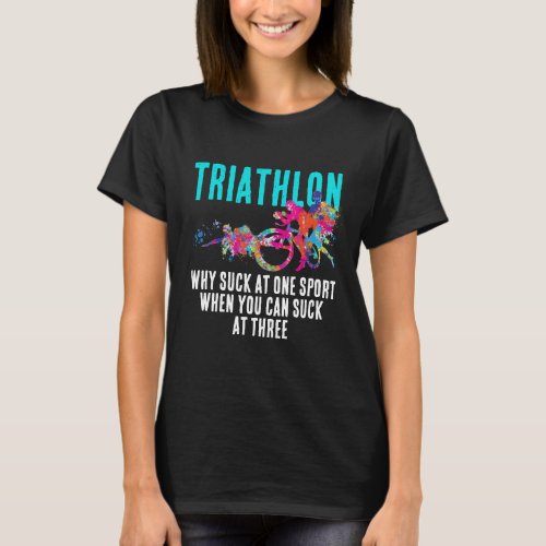 Modern Sport Sarcasm Triathlon Bold Turquoise Typo T_Shirt