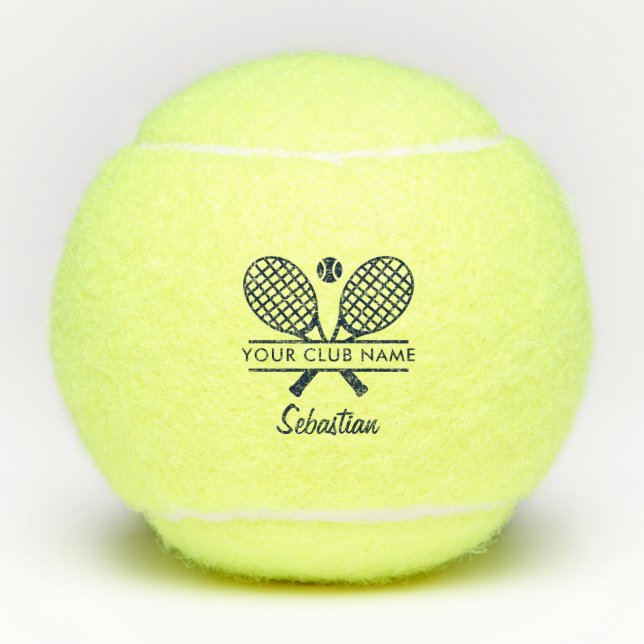 Modern Sport Team Players Swag Script Tennis Balls (Front)