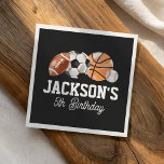 Modern Sports Birthday Party Napkins<br><div class="desc">Add a finishing touch to your child's birthday decor with these sports themed paper napkins.</div>