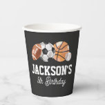 Modern Sports Birthday Party Paper Cups<br><div class="desc">Add a finishing touch to your child's birthday decor with these sports themed paper cups.</div>