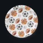 Modern Sports Birthday Party Paper Plates<br><div class="desc">Add a finishing touch to your child's birthday party decor with these sports themed paper plates.</div>