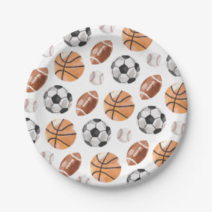 Modern Sports Birthday Party Paper Plates