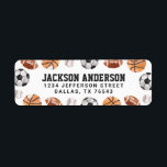 Modern Sports Birthday Return Address Label<br><div class="desc">Add a finishing touch to your child's birthday invitations with these sports themed return address labels.</div>