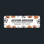 Modern Sports Birthday Return Address Label<br><div class="desc">Add a finishing touch to your child's birthday invitations with these sports themed return address labels.</div>