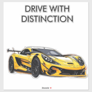 Modern Sports Car Illustration Sticker