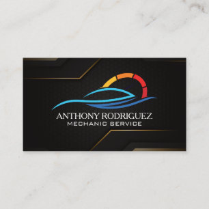 Modern Sports Car Odometer Car Services Business Card