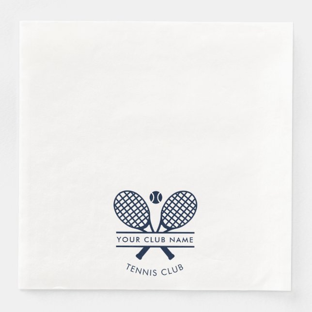 Modern Sports Club Name Tennis Team Paper Dinner Napkins (Front)