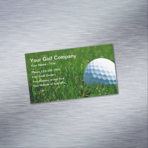 Modern Sports Golf Theme Magnetic Business Cards