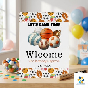 Modern Sports Kids 2nd Birthday Foam Board