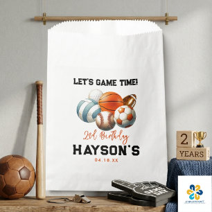 Modern Sports Kids 2nd Birthday party Favor Bag