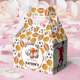 Modern Sports Kids 2nd Birthday party Favor Boxes