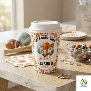 Modern Sports Kids 2nd Birthday party Paper Cups