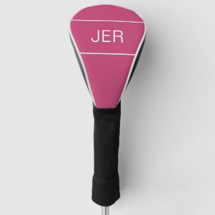 Modern Sports Monogrammed Initial Cute Pink Club Golf Head Cover
