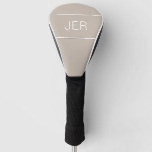 Modern Sports Monogrammed Initial Cute Tan Club  Golf Head Cover