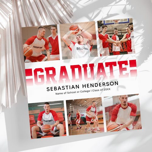 Modern Sports Photo Graduation Party Invitation