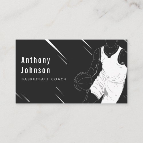 Modern Sports Style Professional Basketball Coach  Business Card