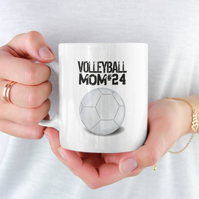 Modern Sports Volleyball Mom Cute Simple Player Coffee Mug (Creator Uploaded)