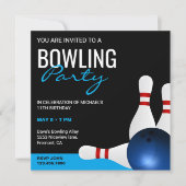 Modern Sporty Bowling Party Birthday Invitation (Front)