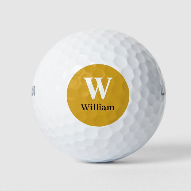 Modern Sporty Custom Initials Golf Balls (Front)