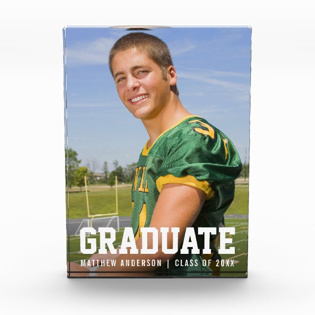 Modern Sporty Graduation Announcement Photo Block (Front)