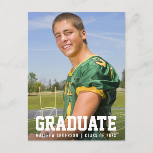 Modern Sporty Graduation Party Invitation Photo Postcard