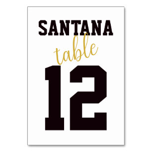 Modern Sporty Minimalist Wedding Table Name Number