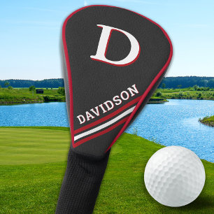 Modern Sporty Personalized Monogram Golfer Gift Golf Head Cover