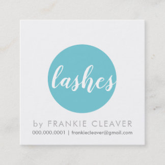 MODERN SPOT LOGO hand lettered script turquoise Square Business Card