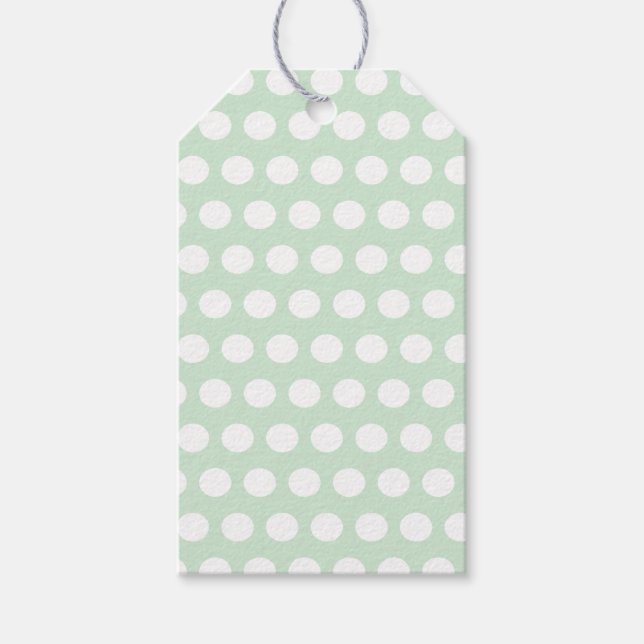 Modern Spotted Pastel Green Gift Tags (Front)