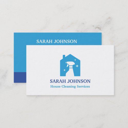 Modern Spray Bottle House Cleaning Business Card