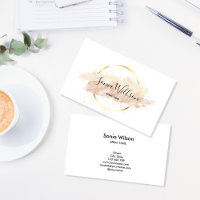 Modern spray tanning event planner makeup artist business card