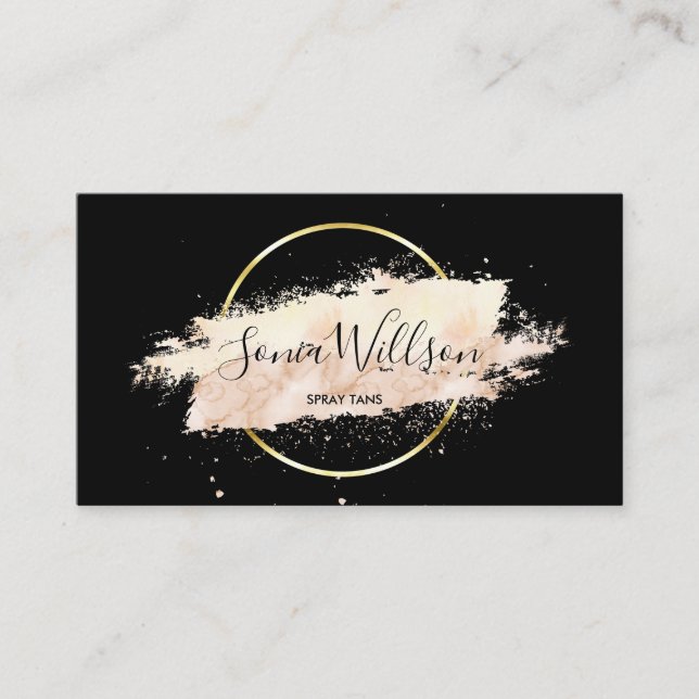 Modern spray tanning event planner makeup artist business card (Front)